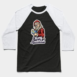 Vintage Santa Claus Retro Design Christmas Beer Funny Gift Idea Baseball T-Shirt